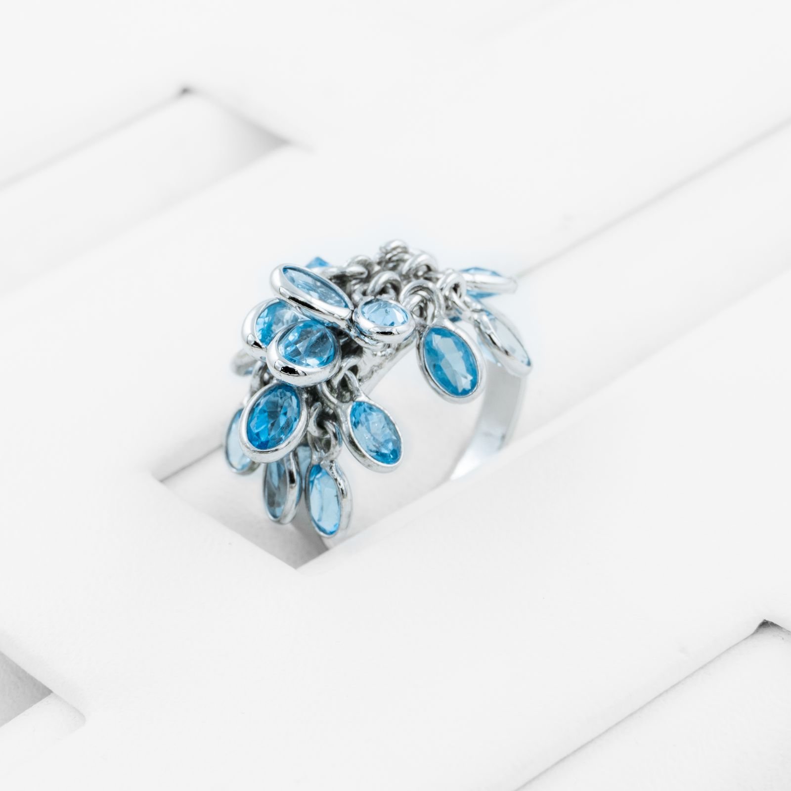 Blue Topaz Cluster Ring